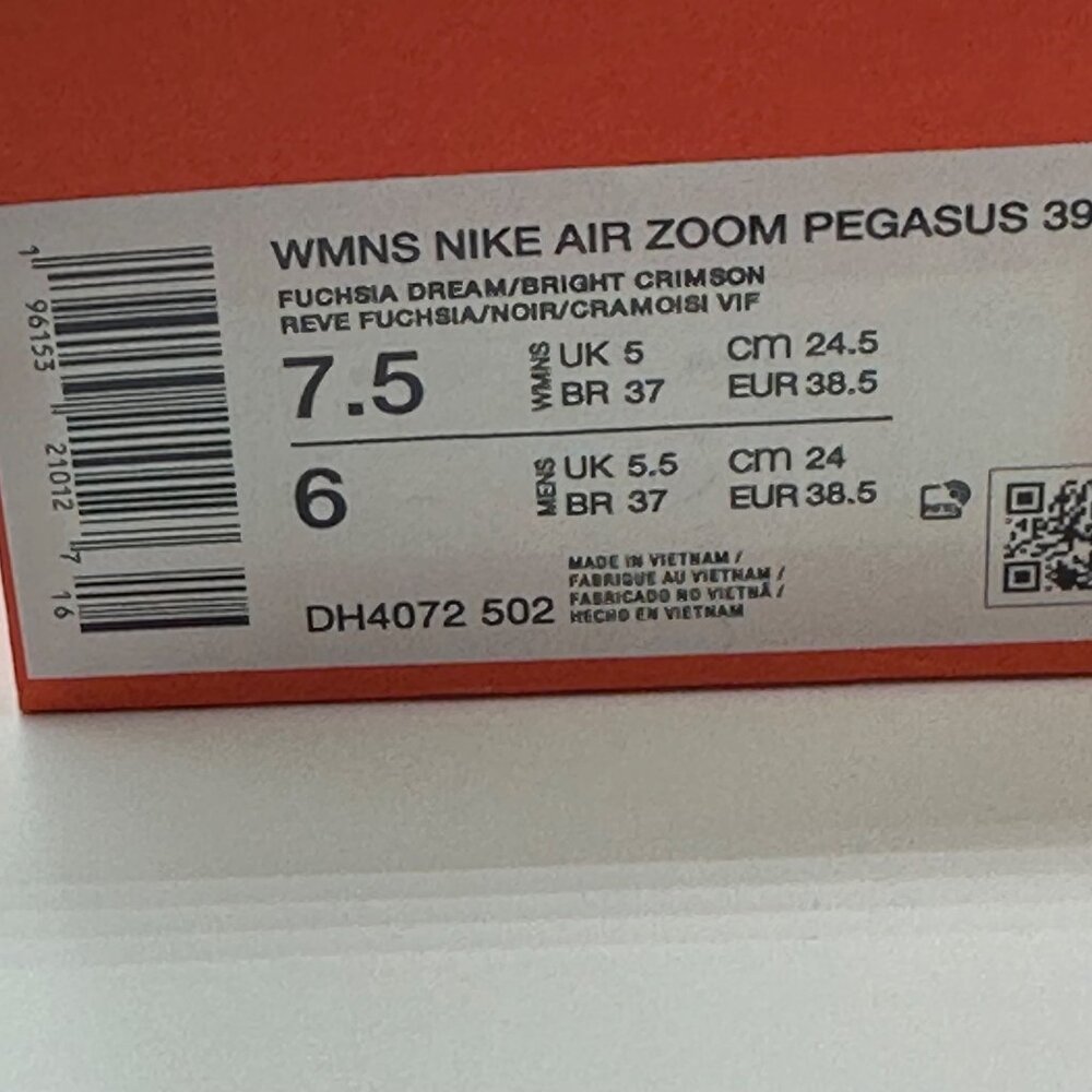 Women's Nike Air Zoom Pegasus 39 Running Dream Purple DH4072-502 Size 7.5 - Picture 12 of 12